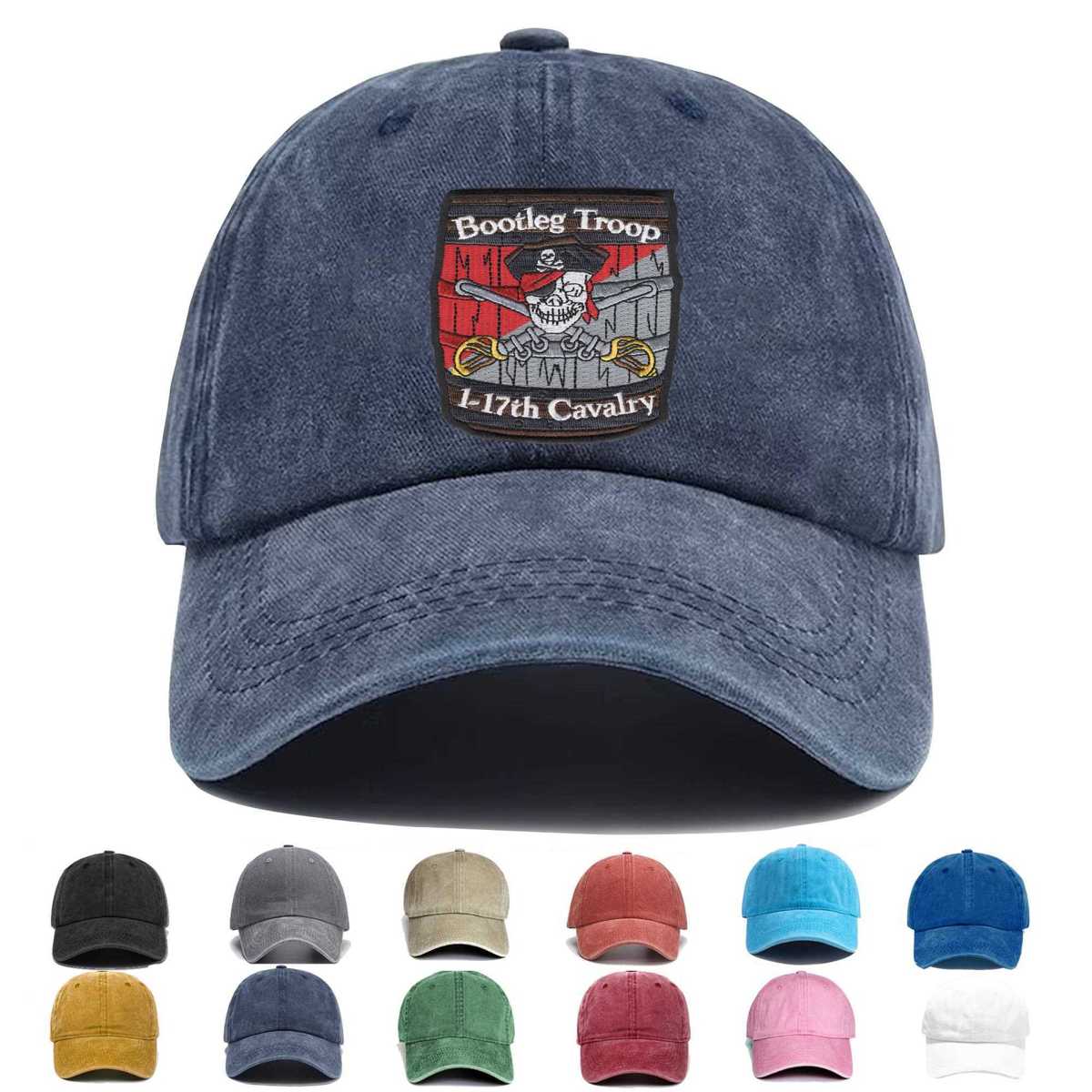 1 17 Air Cavalry Squadron Bootleg Troop Us Army Embroidered Hat - Custom Hat