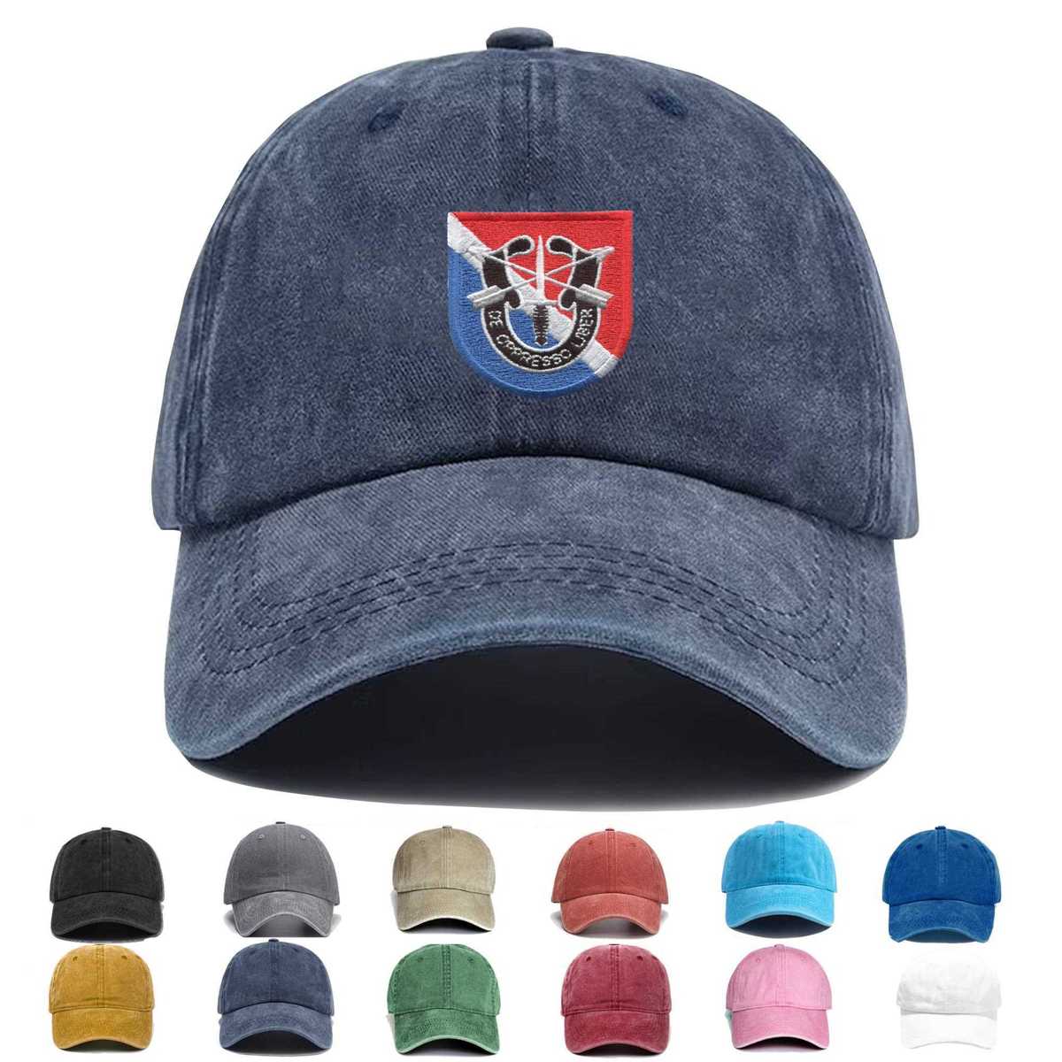 11th Special Forces Group Flash With Crest Embroidered Hat - Custom Hat