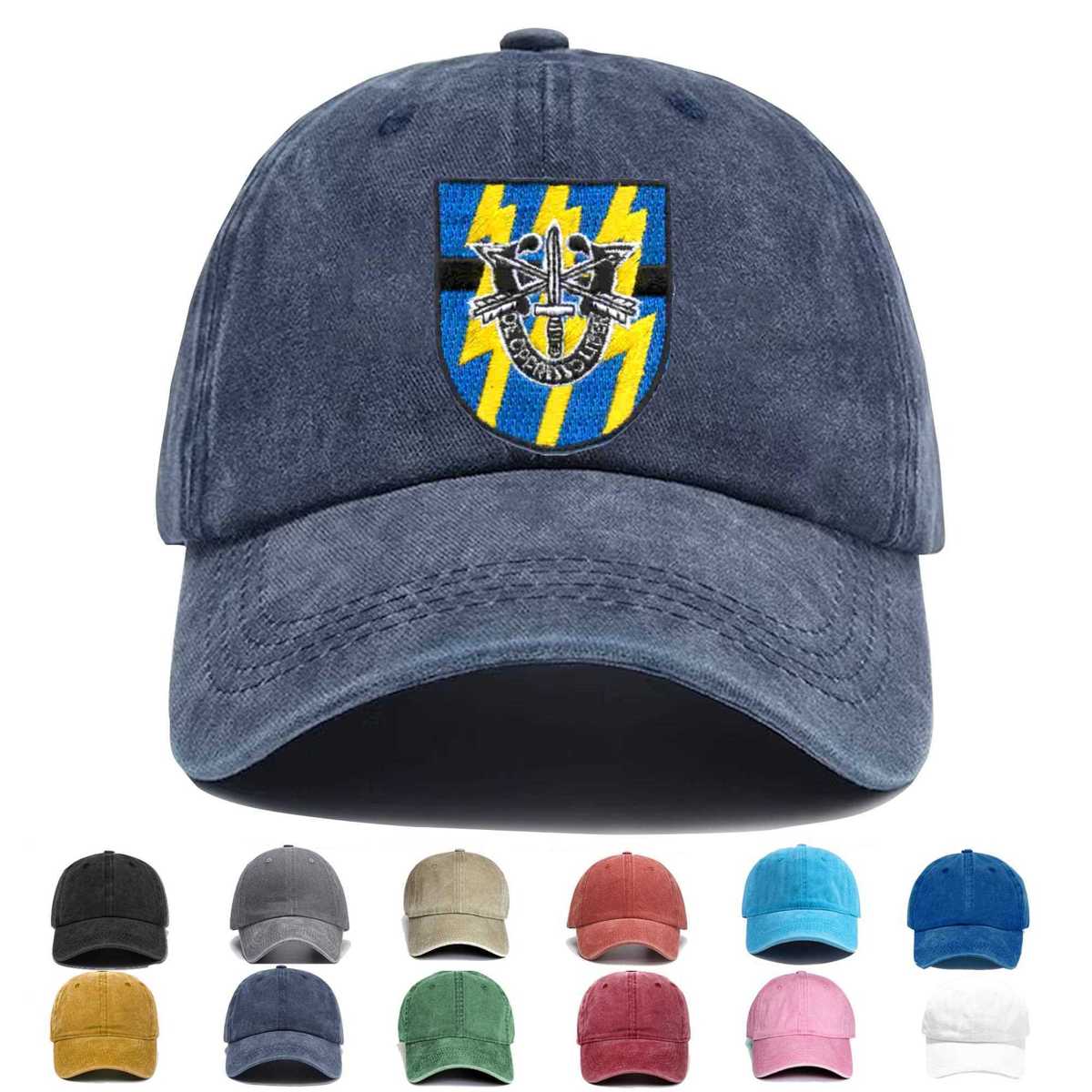 12th Special Forces Group With Crest Flash Embroidered Hat - Custom Hat