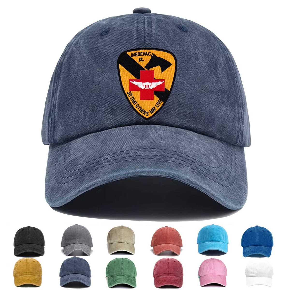 15th Med Battalion 1st Cavalry Division Army Aviation Air Ambulance Embroidered Hat - Custom Hat