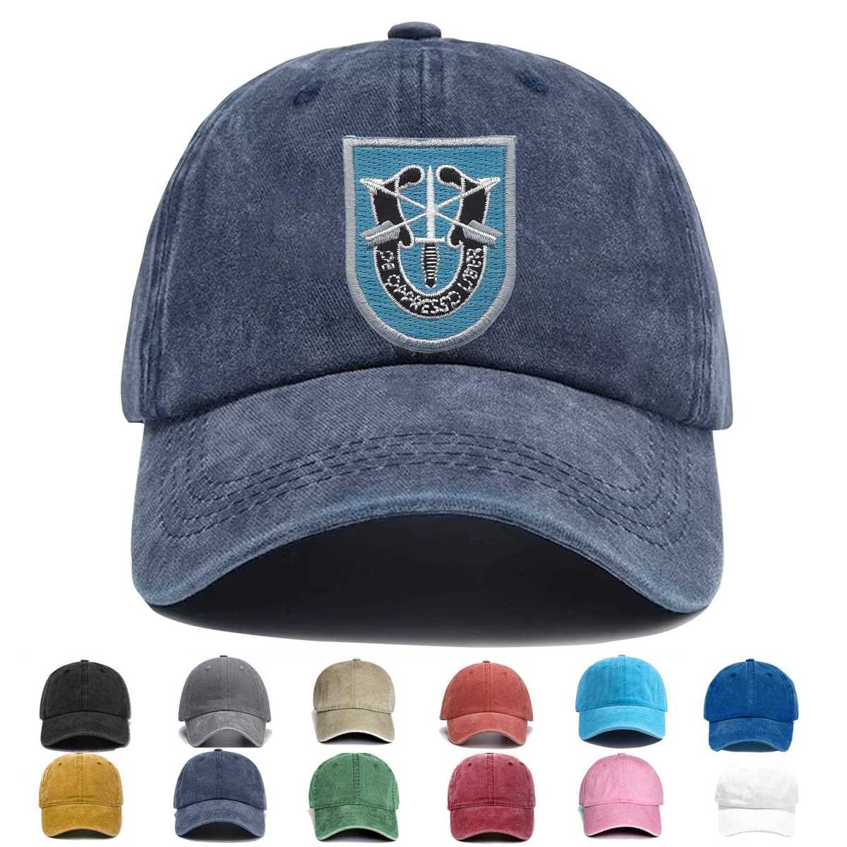 19th Special Forces Group Crest Flash With Border Embroidered Hat - Custom Hat