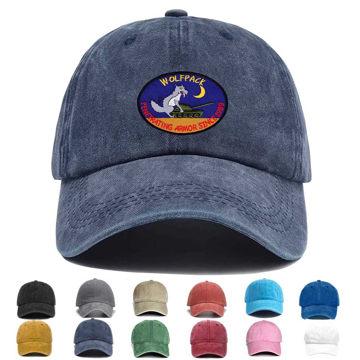 1st Battalion Reconnaissance 82nd Aviation Regiment Wolfpack Embroidered Hat - Custom Hat