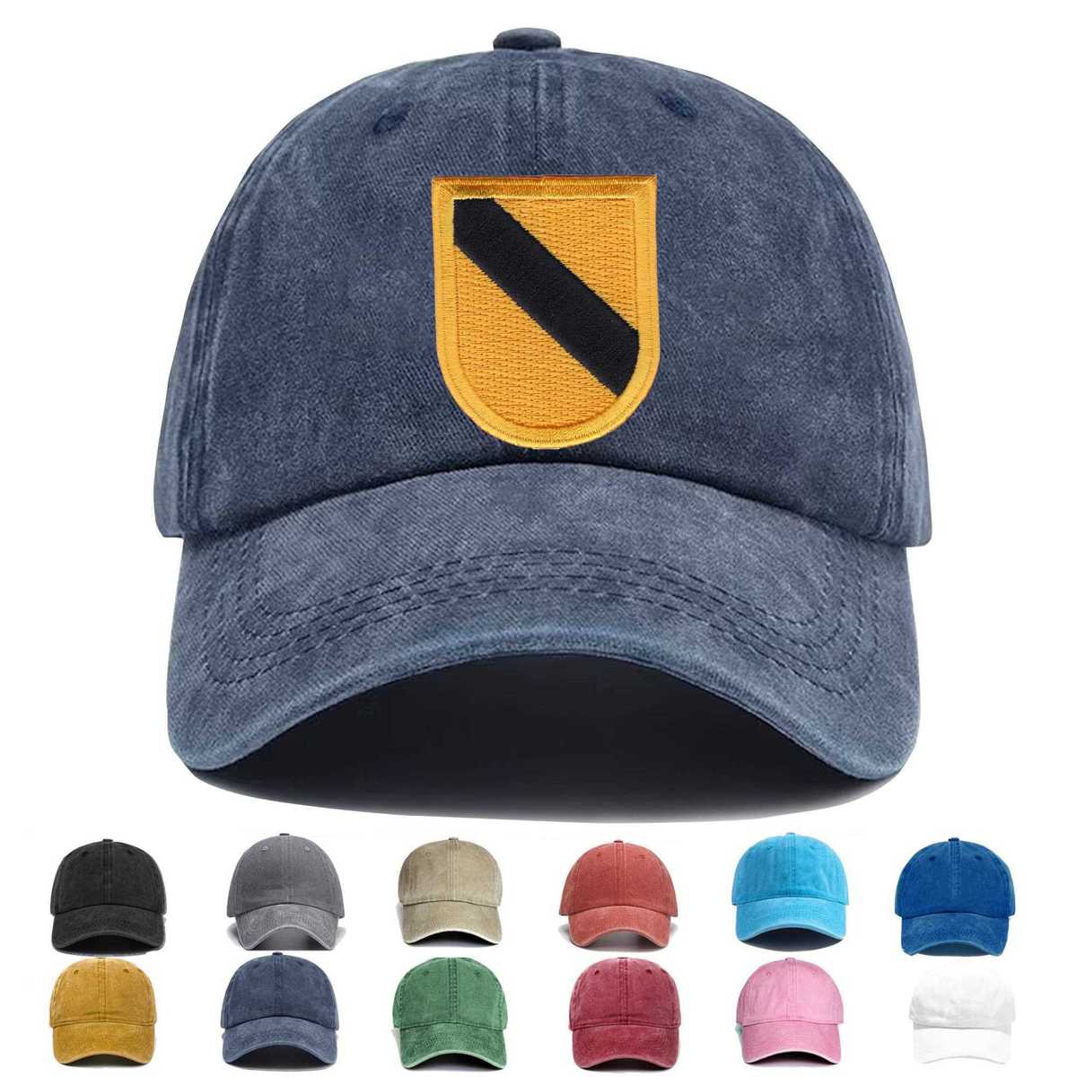1st Cavalry Div Hqs Non Airborne Beret Flash 2 Embroidered Hat - Custom Hat