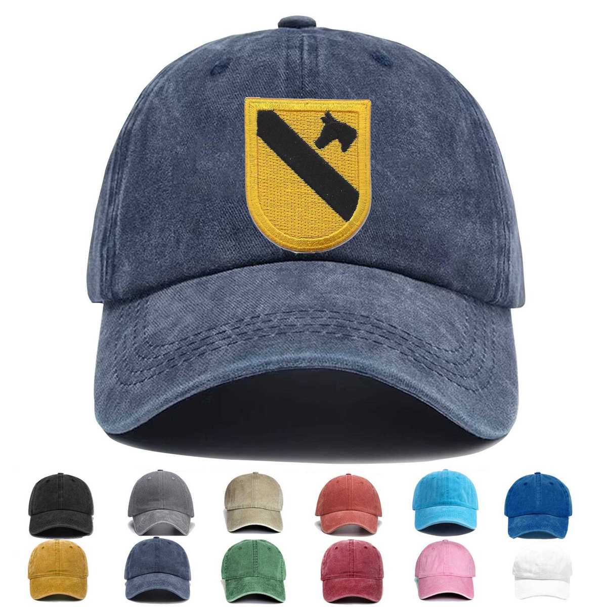1st Cavalry Division Flash Hq Embroidered Hat - Custom Hat