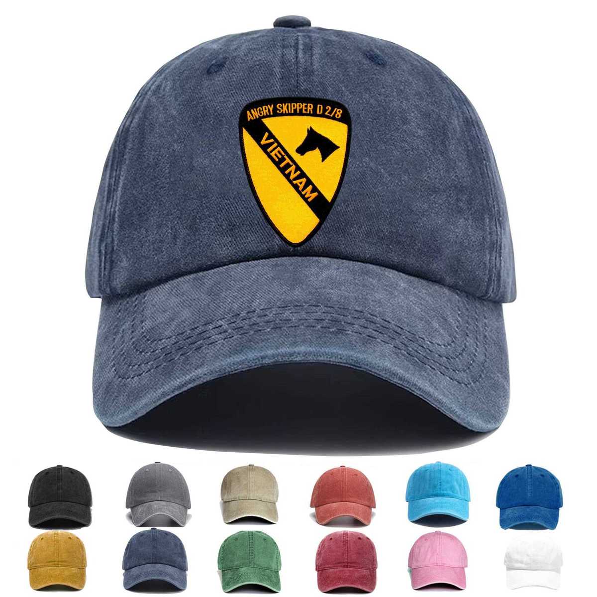 1st Cavalry Division Angry Skipper D 28 Vietnam Embroidered Hat - Custom Hat