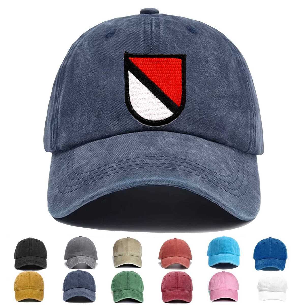 1st Cavalry Volunteers Non Airborne Red And White Beret Flash Embroidered Hat - Custom Hat