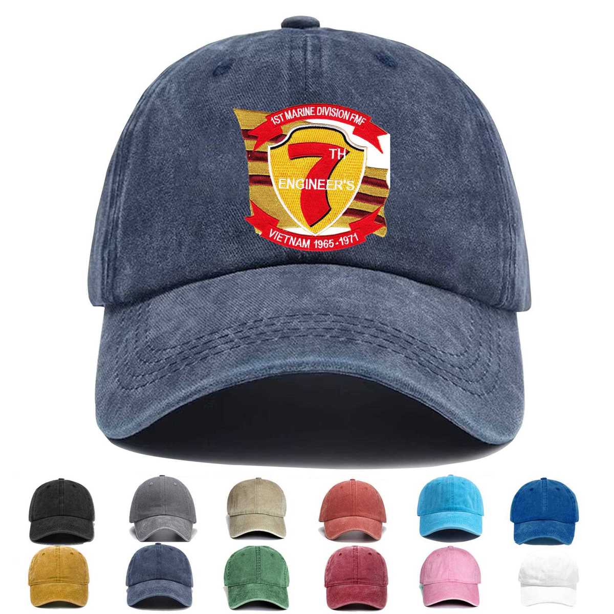 1st Marine Division Fleet Marine Force 7th Engineers Embroidered Hat - Custom Hat