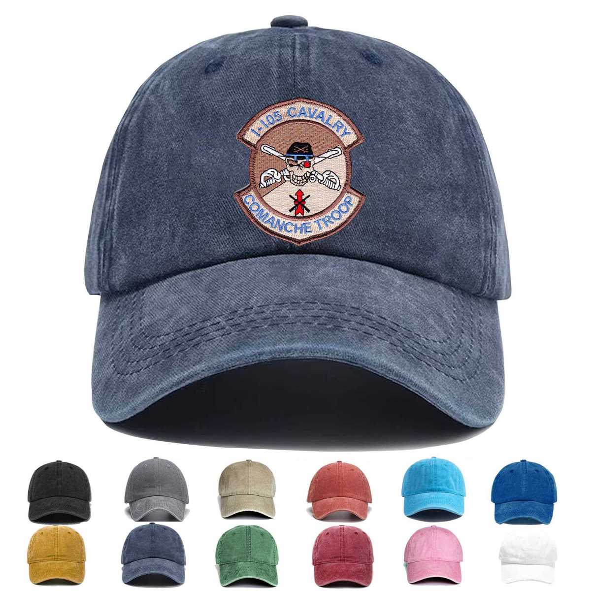 1st Squadron 105th Aviation Cavalry Regiment Desert Hook And Loop Embroidered Hat - Custom Hat