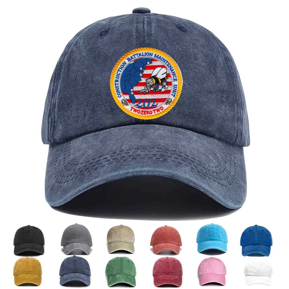 202 Cbmu Construction Battalion Maintenance Unit Embroidered Hat - Custom Hat