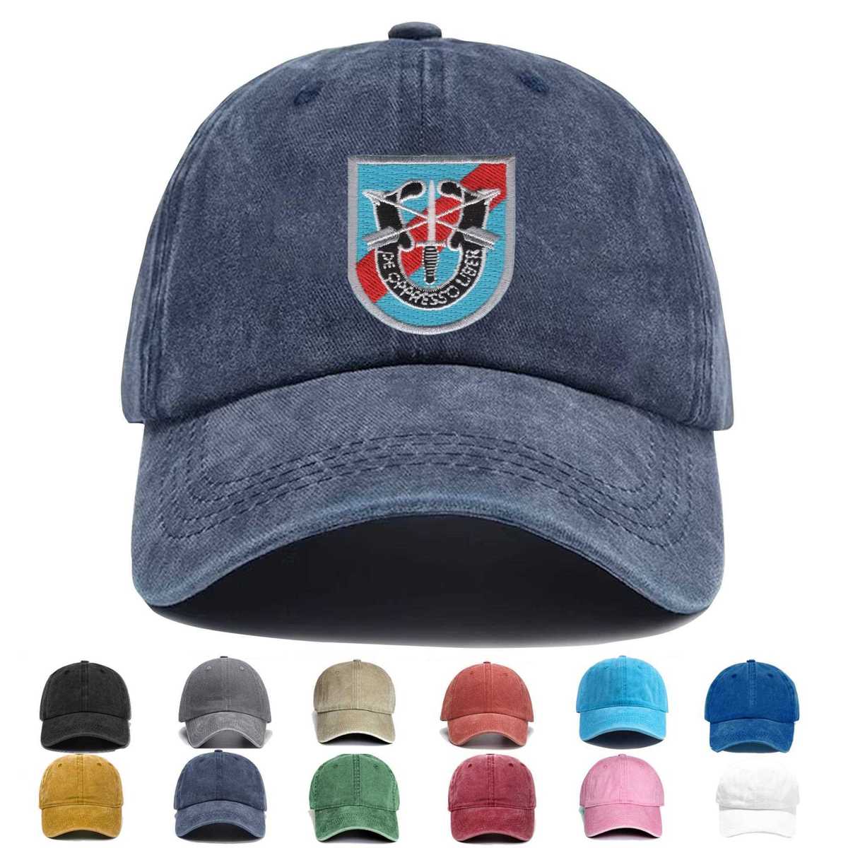 20th Special Forces Group Airborne Flash With Crest Embroidered Hat - Custom Hat