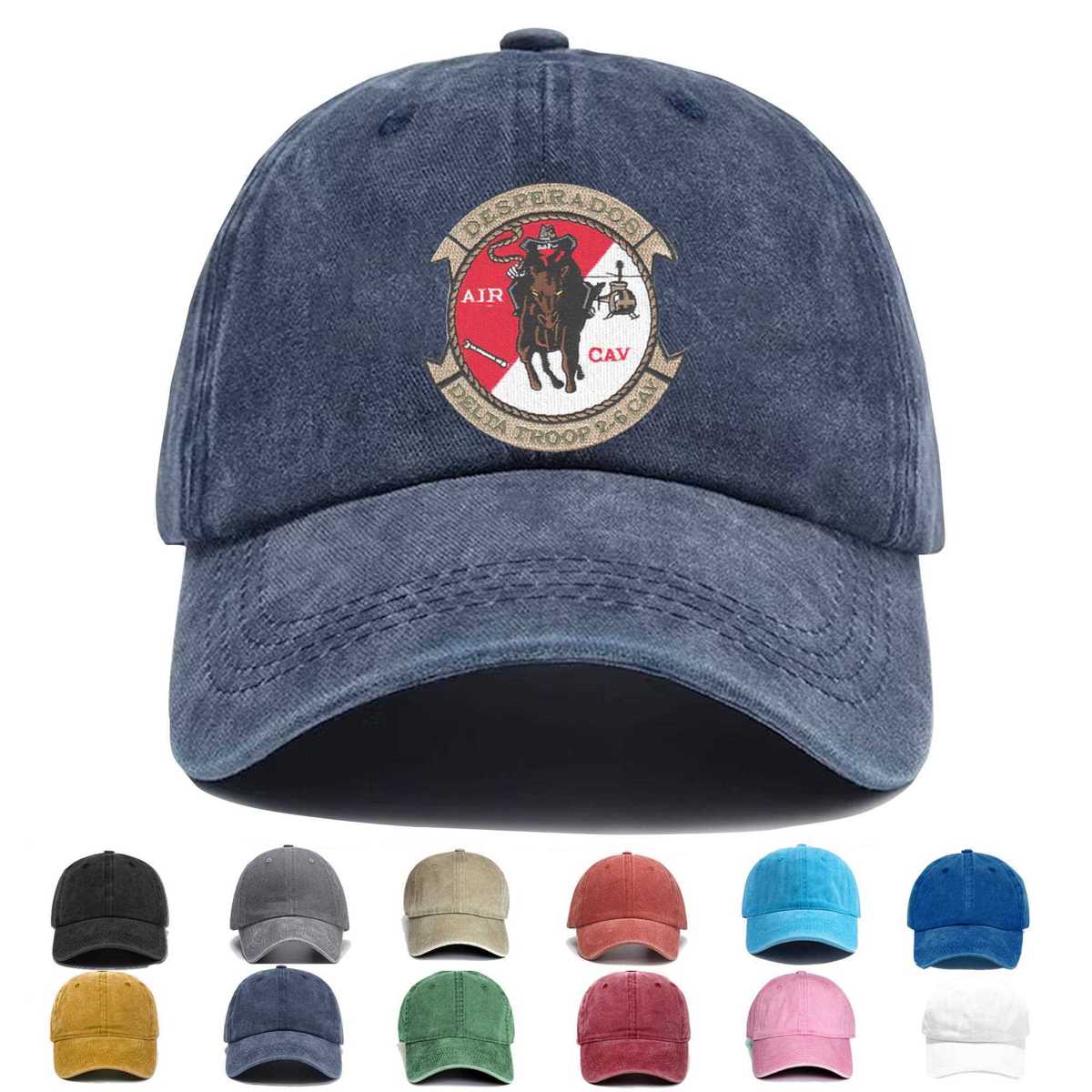2nd Squadron 6th Aviation Regiment Delta Troop Hook And Loop Embroidered Hat - Custom Hat