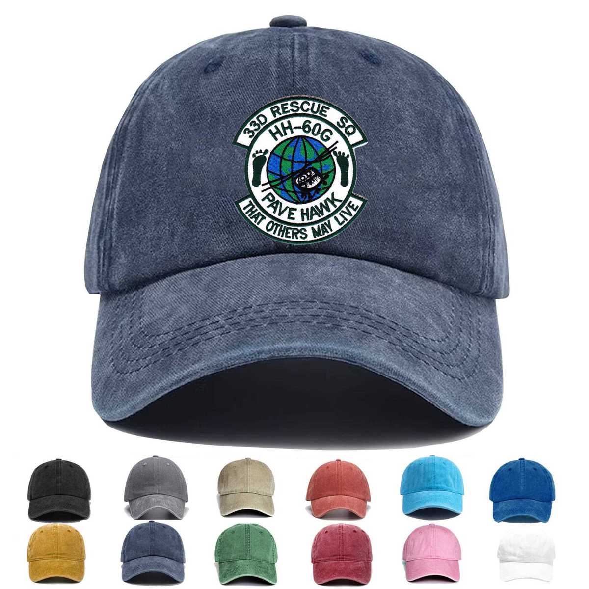 33rd Rqs Hh 60g Rescue Squadron War Room Embroidered Hat - Custom Hat