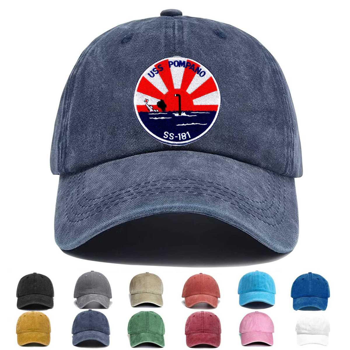 4 Hat_ss 181 Uss Pompano Embroidered Hat - Custom Hat