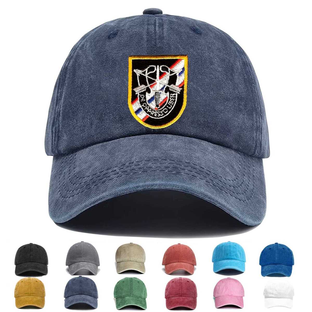 46th Special Forces Group Flash With Crest Embroidered Hat - Custom Hat