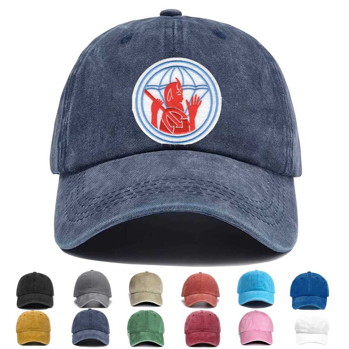 504th Airborne Infantry Regiment Devil And Pitch Fork Embroidered Hat - Custom Hat