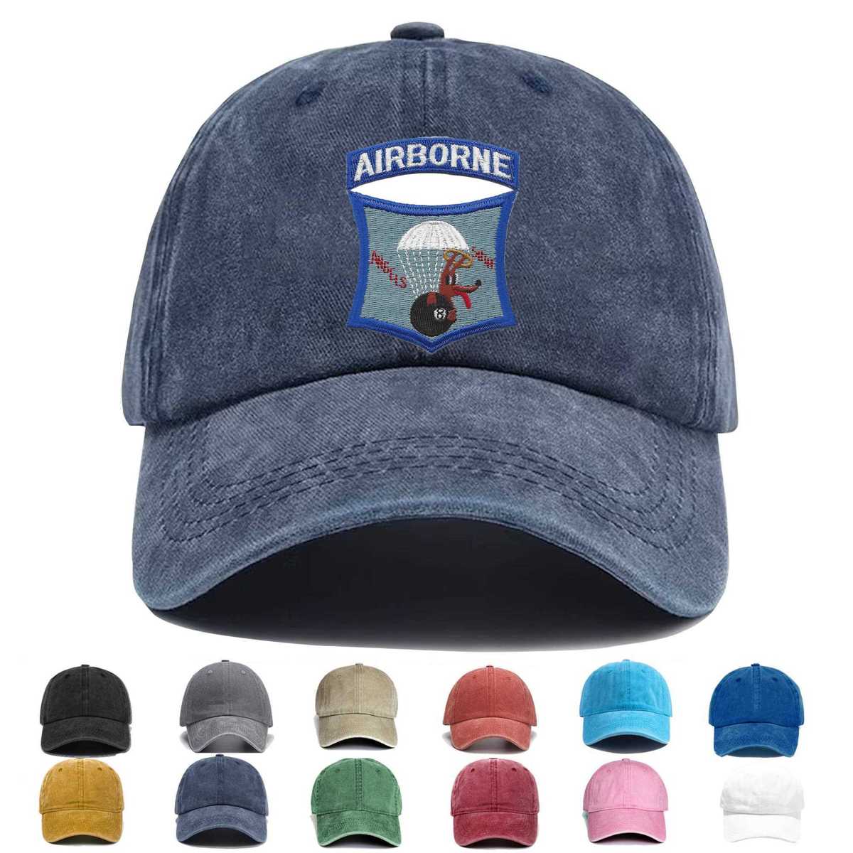 511th Infantry Airborne Regiment Angels Eight Ball Dog Embroidered Hat - Custom Hat