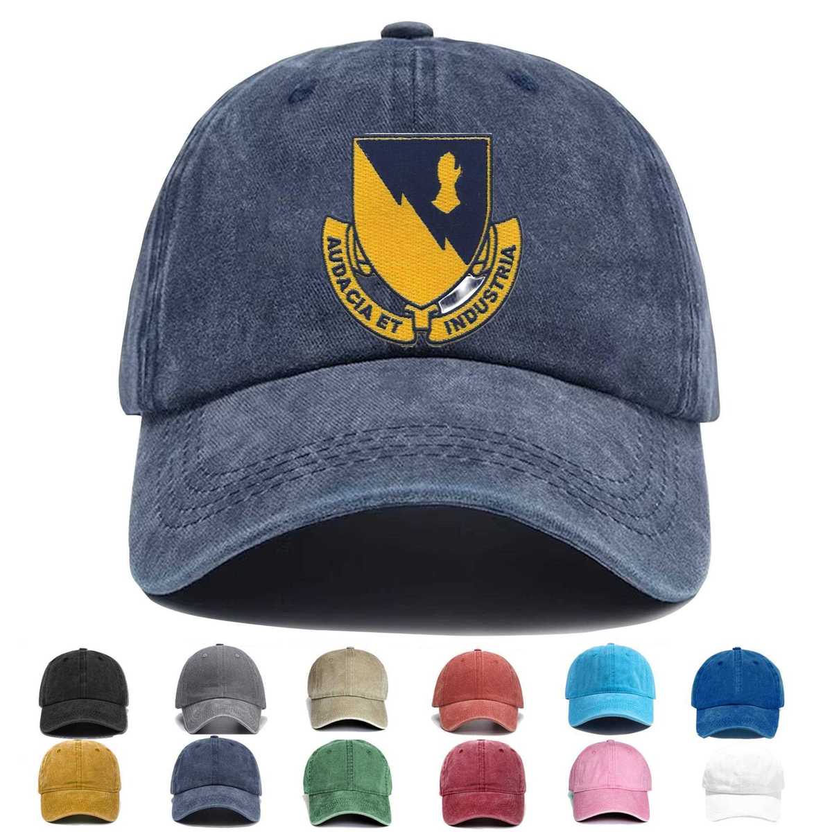 828th Tank Destroyer Battalion Audacia Et Industria Embroidered Hat - Custom Hat