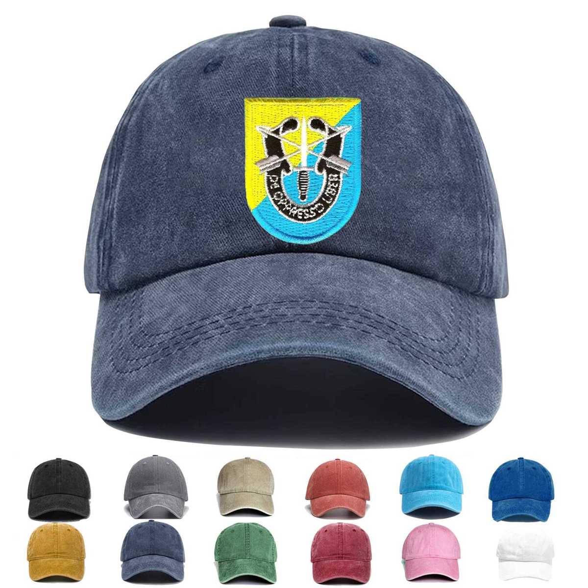 8th Special Forces Group Flash With Crest Embroidered Hat - Custom Hat