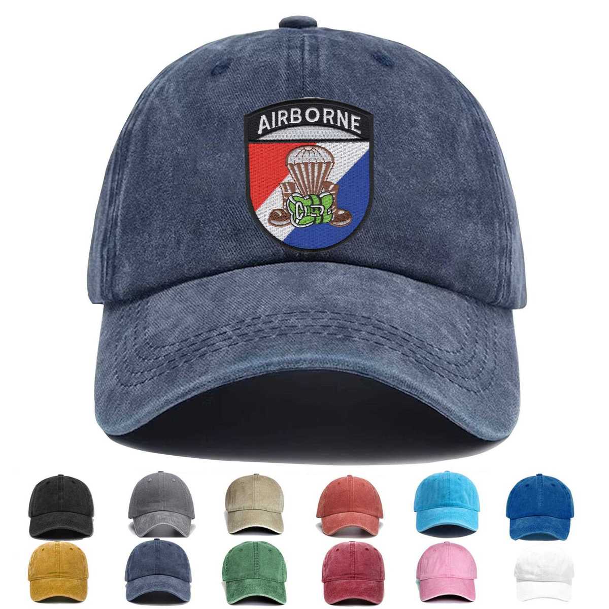 Airborne Parachute Boots And Pack Embroidered Hat - Custom Hat