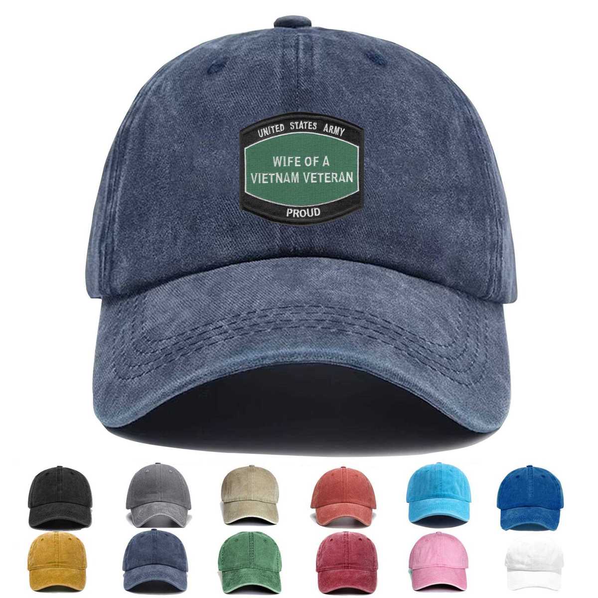 Army Wife Of A Vietnam Veteran Embroidered Hat - Custom Hat