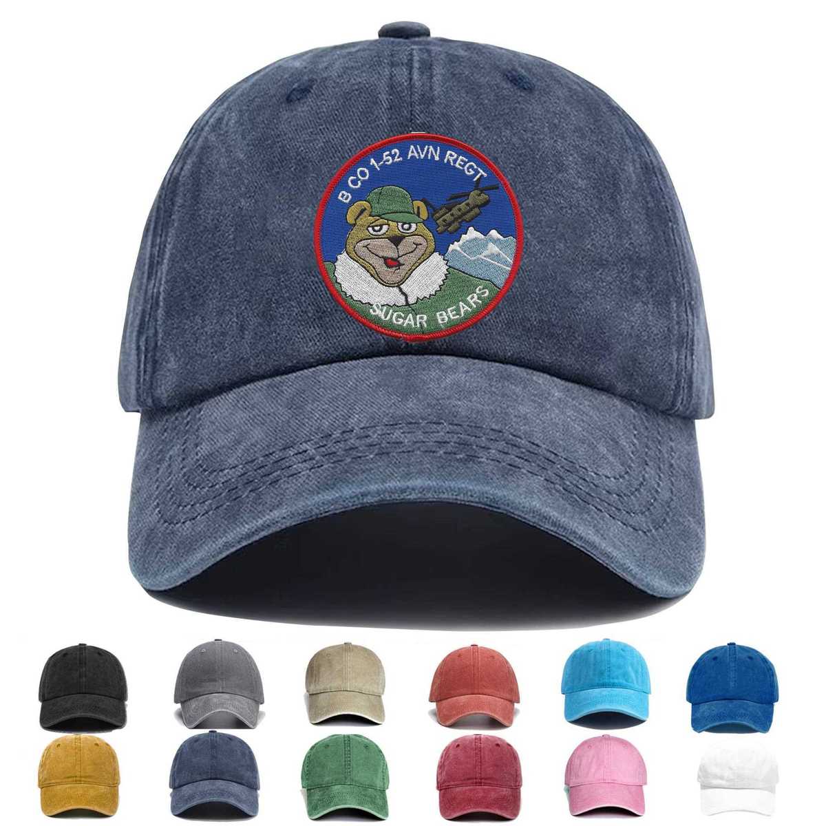 B Co 1st Battalion 52nd Aviation Regiment Surgar Bears Embroidered Hat - Custom Hat