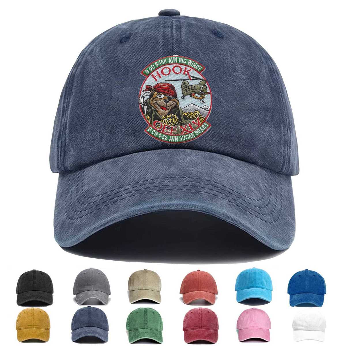 B Company 1st Battalion 52nd Aviation Regiment Sugar Bears Hook Oef Xiv Embroidered Hat - Custom Hat