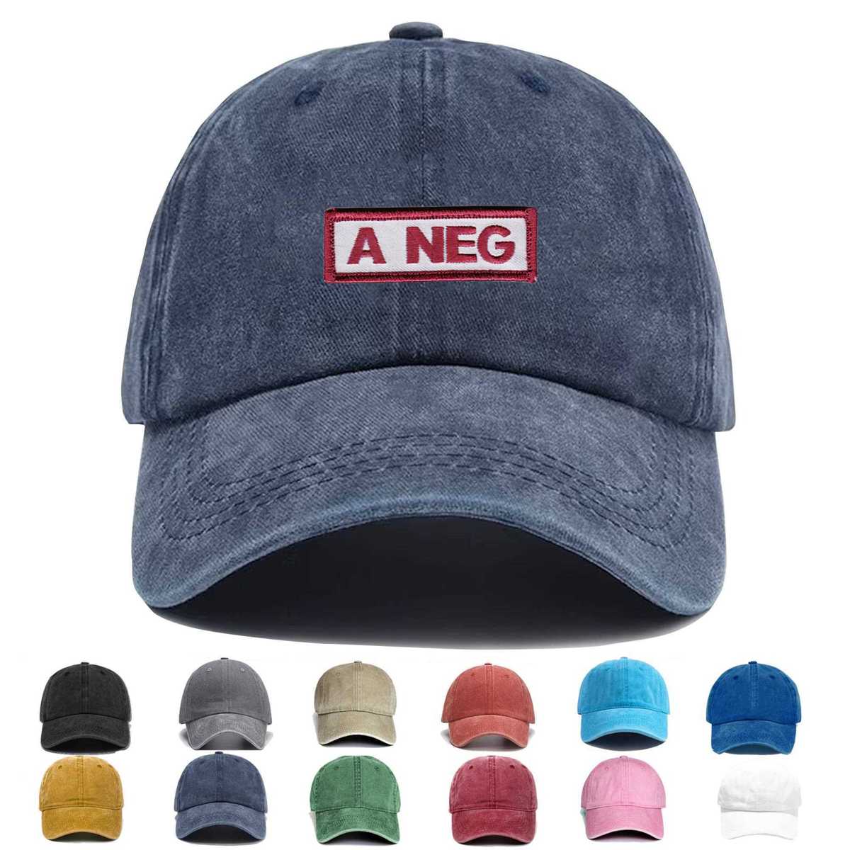 Blood Type A Negative Desert Version A Hook And Loop Embroidered Hat - Custom Hat