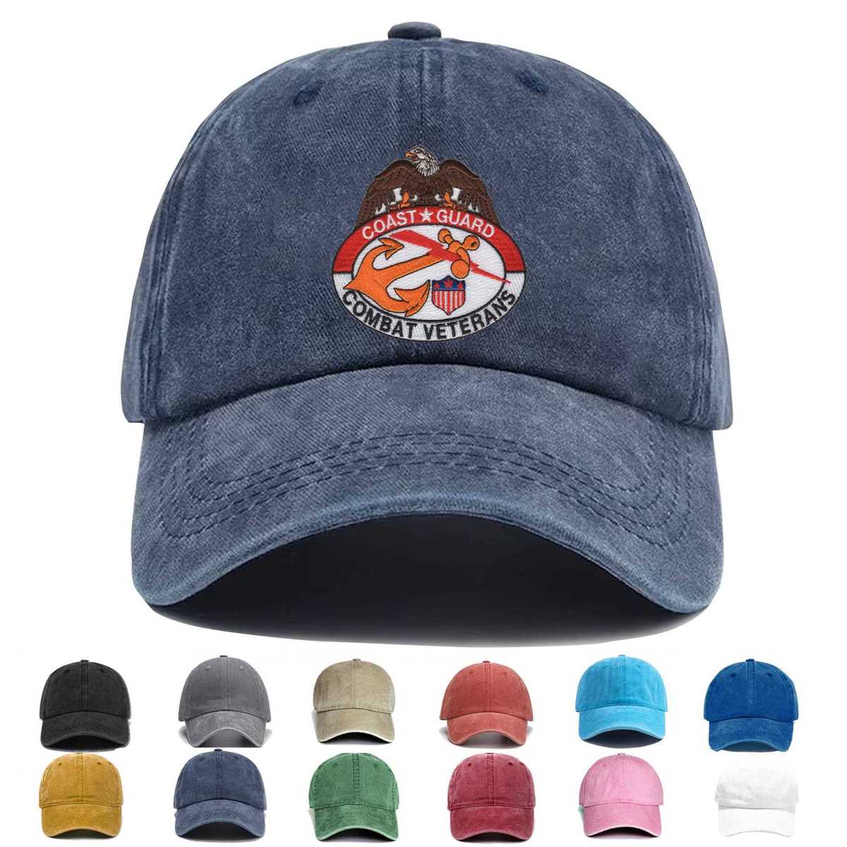 Coast Guard Combat Veterans Large Embroidered Hat - Custom Hat