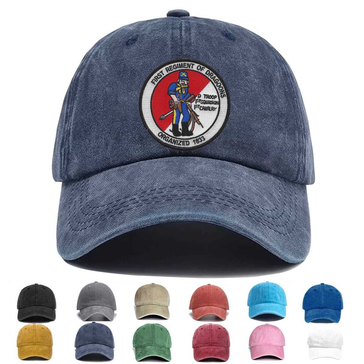 D Troop 1st Squadron 1st Cavalry Embroidered Hat - Custom Hat