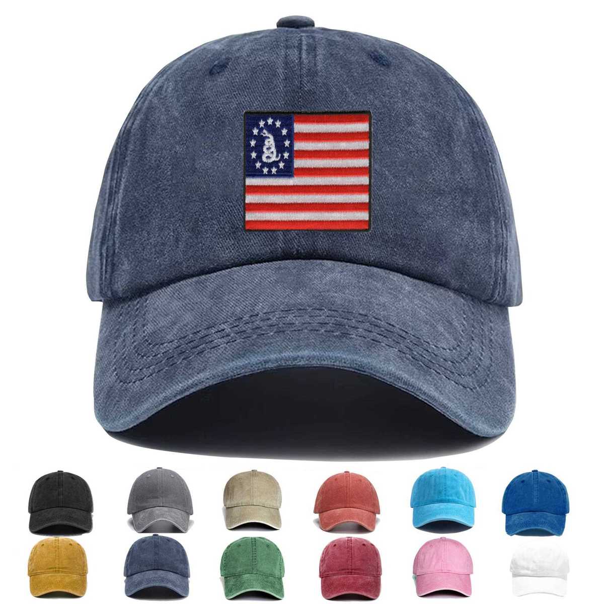 Gadsden Betsy Ross Flag Embroidered Hat - Custom Hat