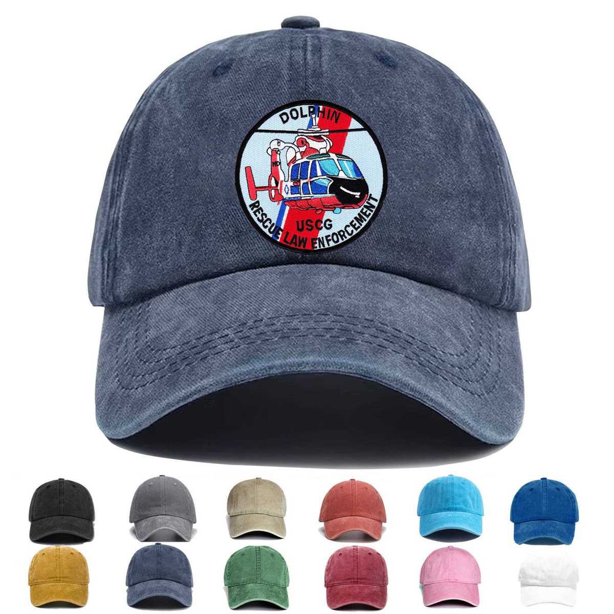 Hh 65 Dolphin Rescue Law Enforcement Embroidered Hat - Custom Hat
