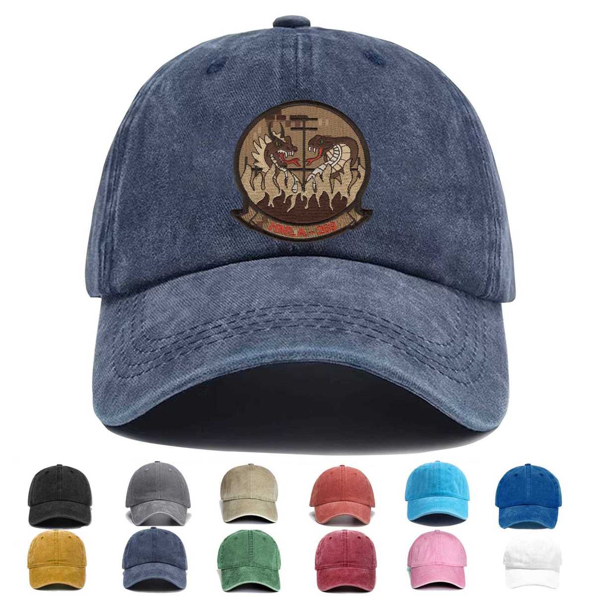 Hmla 269 Gunrunners Us Marine Corps Light Attack Helicopter Squadron Desert Embroidered Hat - Custom Hat