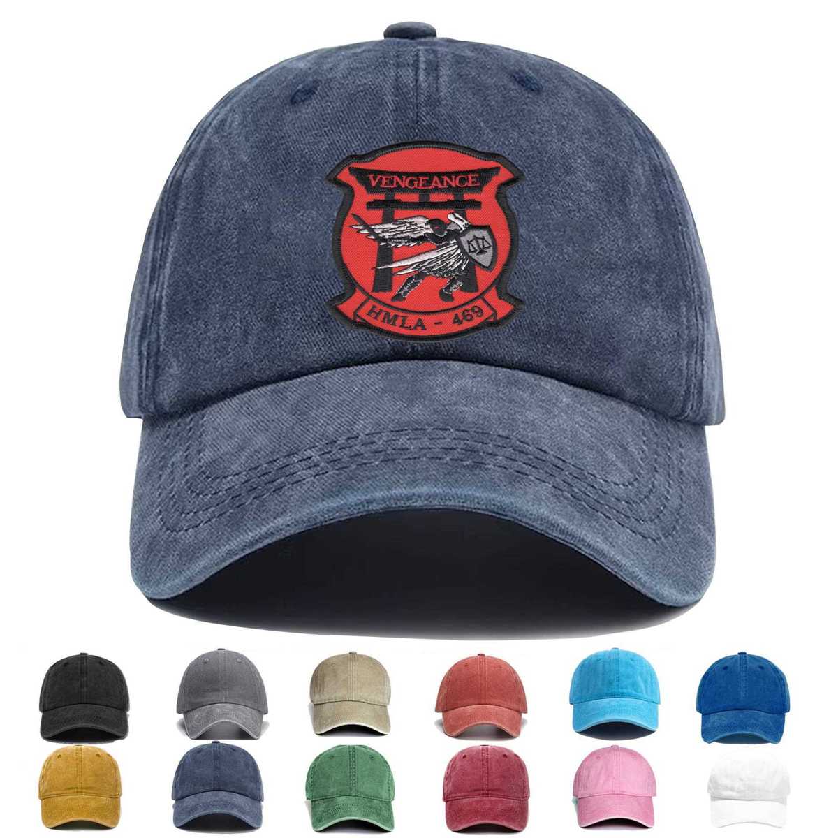 Hmla 469 Vengeance Us Marine Light Attack Helicopter Squadron Tori Embroidered Hat - Custom Hat