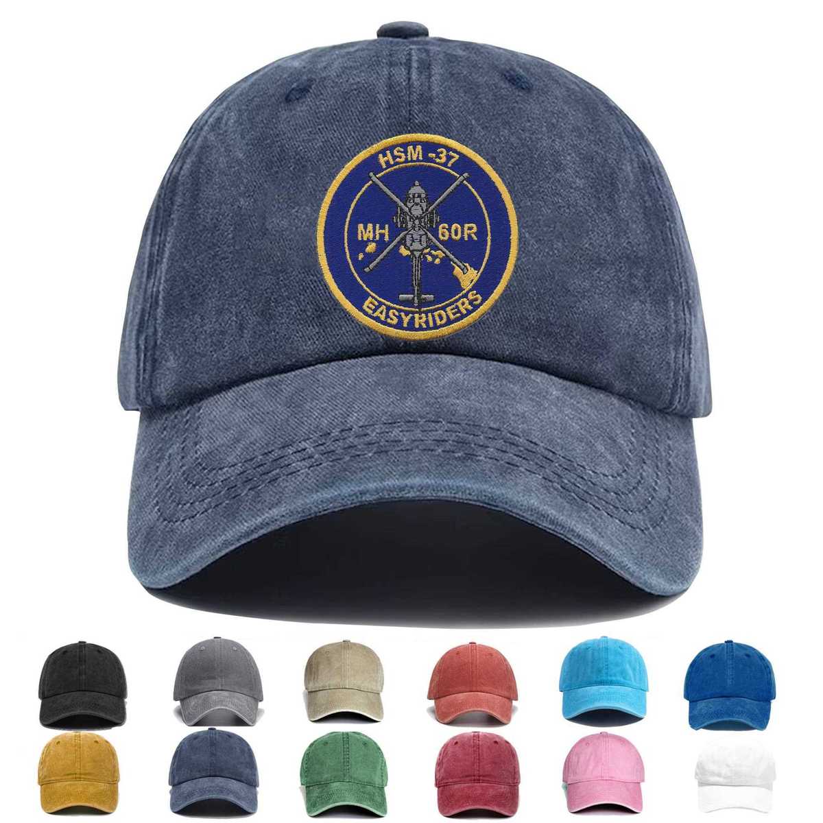 Hsm 37 Helicopter Maritime Strike Squadron Version B Embroidered Hat - Custom Hat
