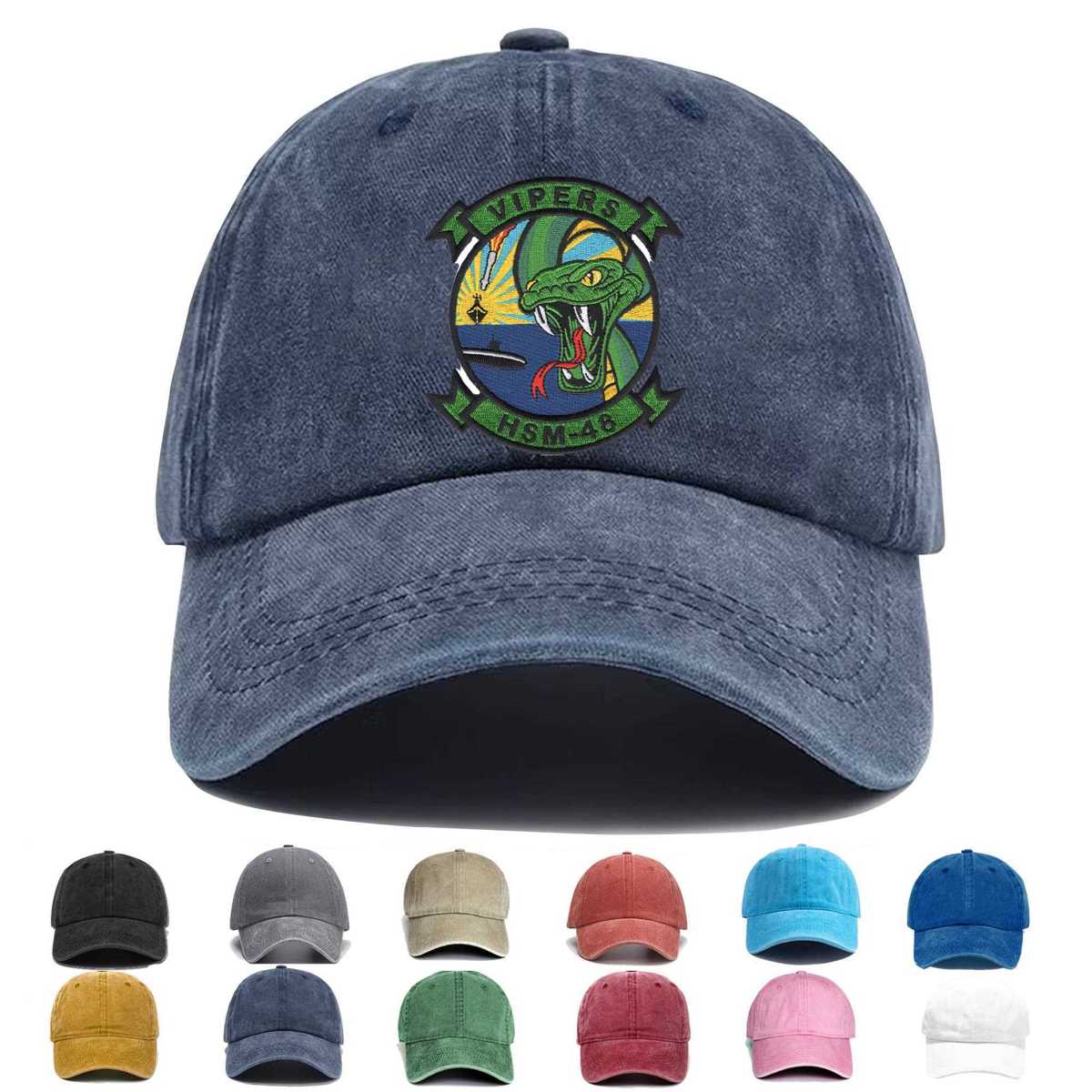 Hsm 48 Helicopter Maritime Strike Squadron Vipers Embroidered Hat - Custom Hat