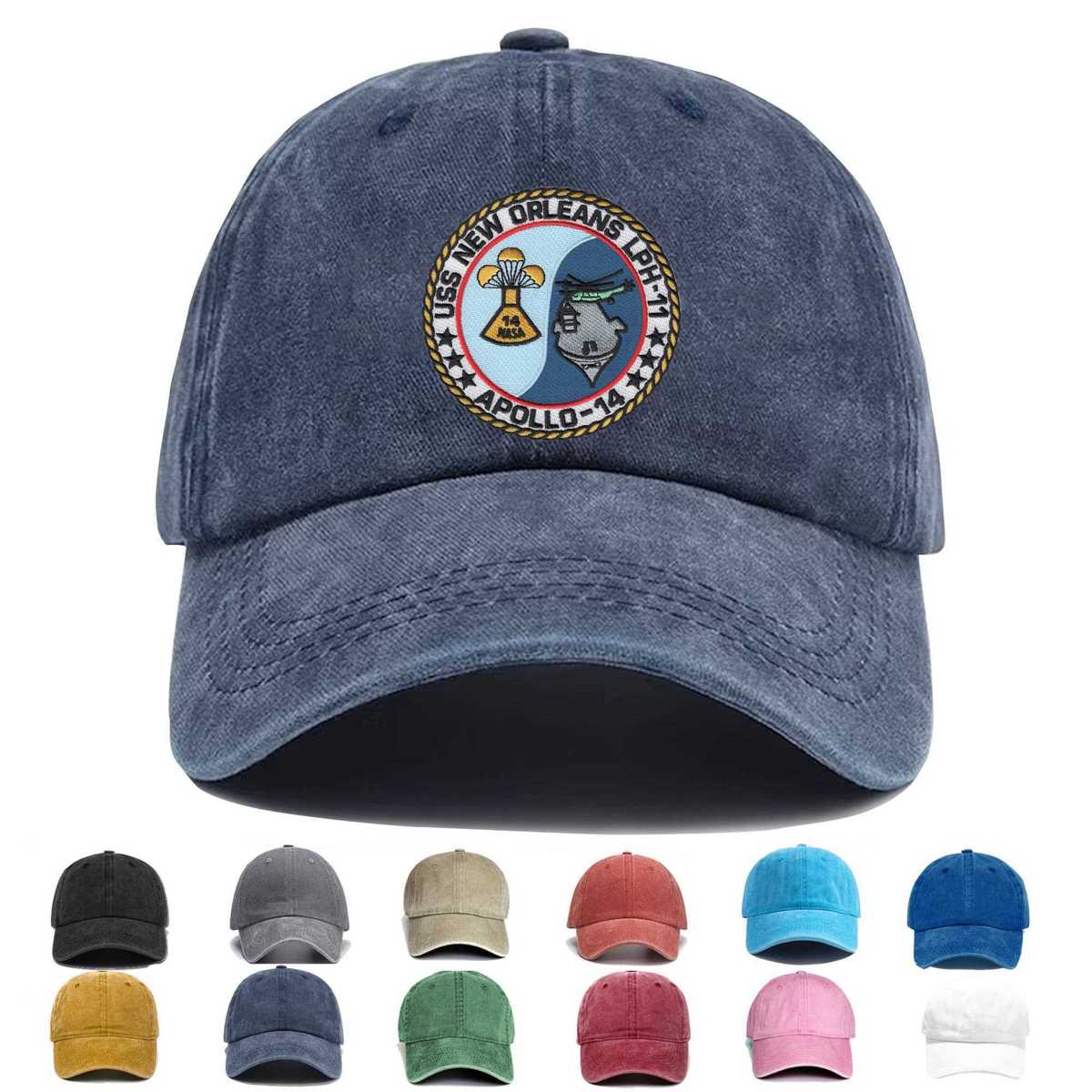 Lph 11 Uss New Orleans Apollo 14 Embroidered Hat - Custom Hat