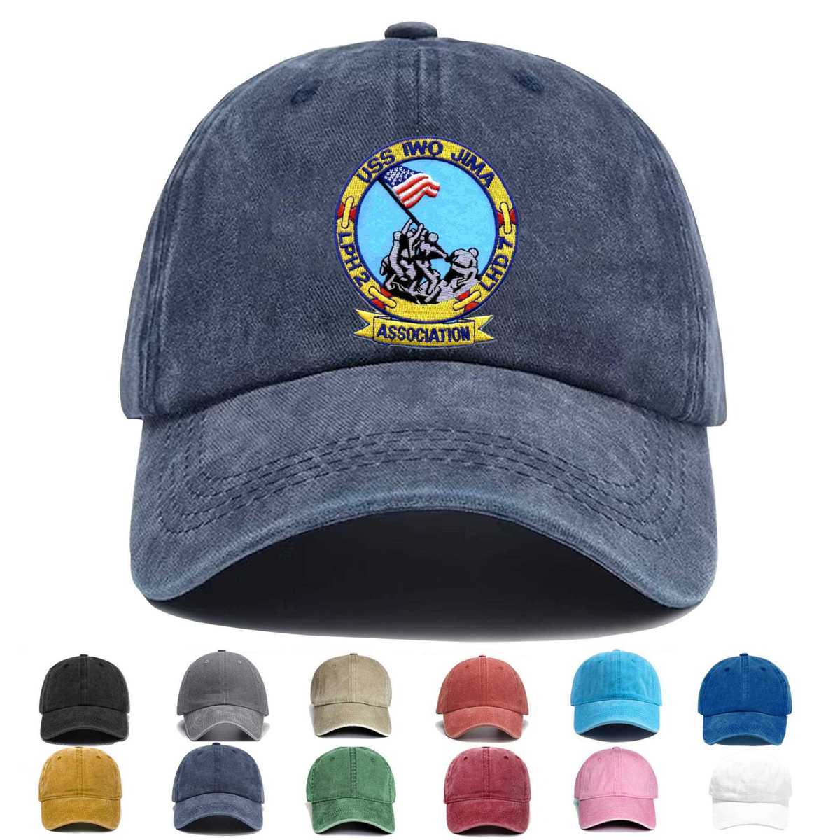 Lph 2 Lhd 7 Uss Iwo Jima Version A Embroidered Hat - Custom Hat
