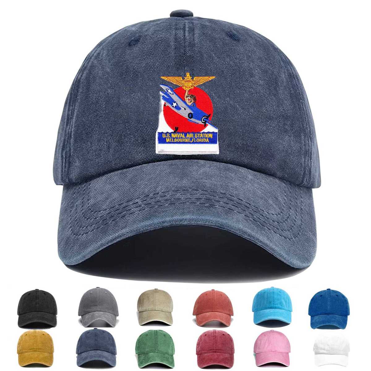 National Air Station Melbourne Florida Wwii Embroidered Hat - Custom Hat