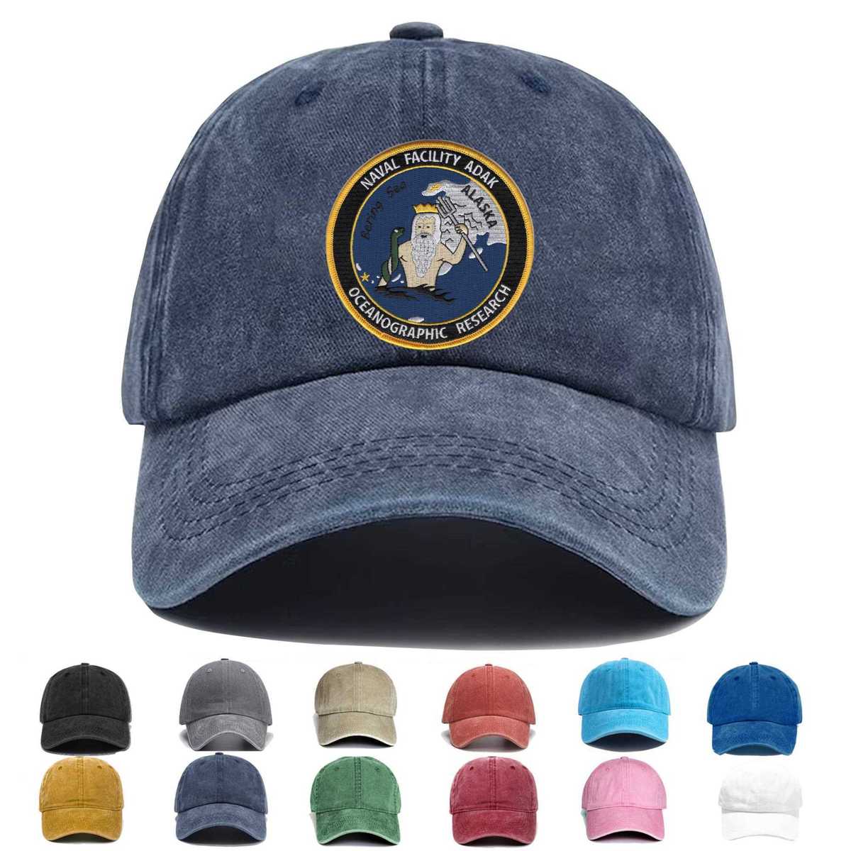 Naval Facility Adak Alaska Oceanographic Research Embroidered Hat - Custom Hat
