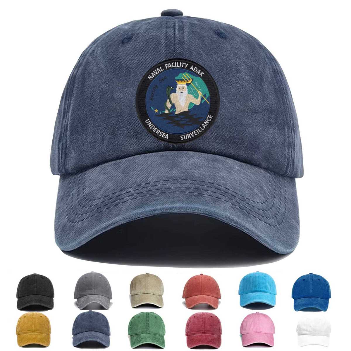 Naval Facility Adak Alaska Undersea Surveillance Embroidered Hat - Custom Hat