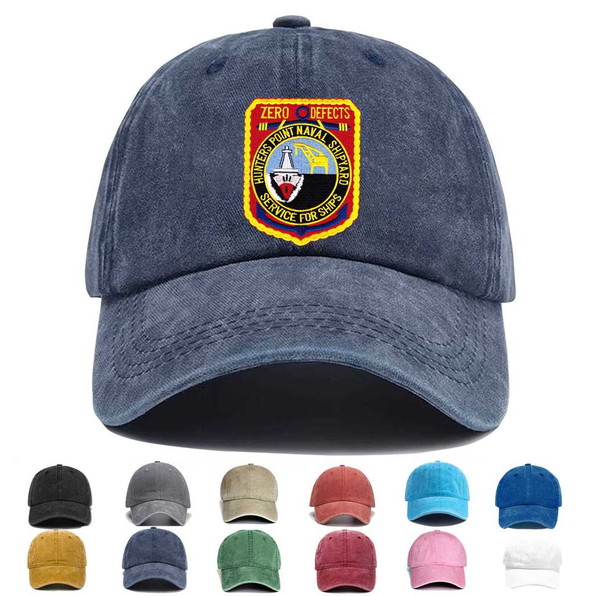 Naval Shipyard Hunters Point California Embroidered Hat - Custom Hat