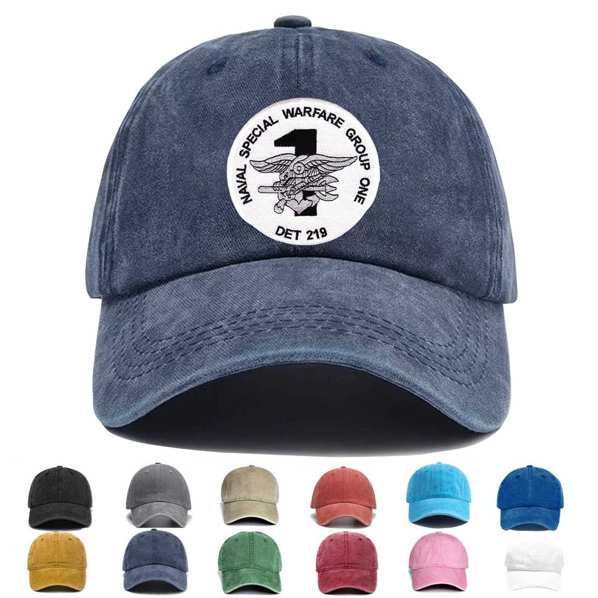 Naval Special Warfare Group 1 Detachment 219 White Embroidered Hat - Custom Hat