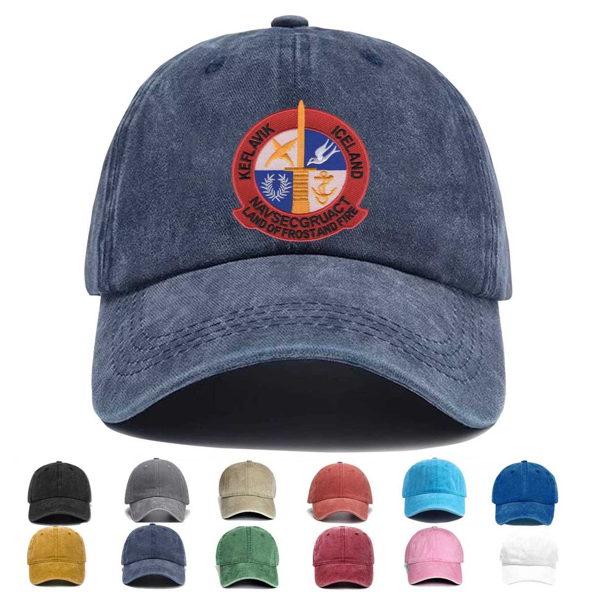 Navsecgp Keflavik Iceland Embroidered Hat - Custom Hat