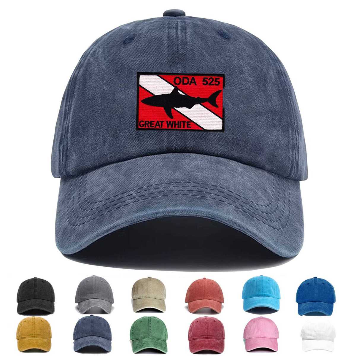 Oda 525 Great White Embroidered Hat - Custom Hat