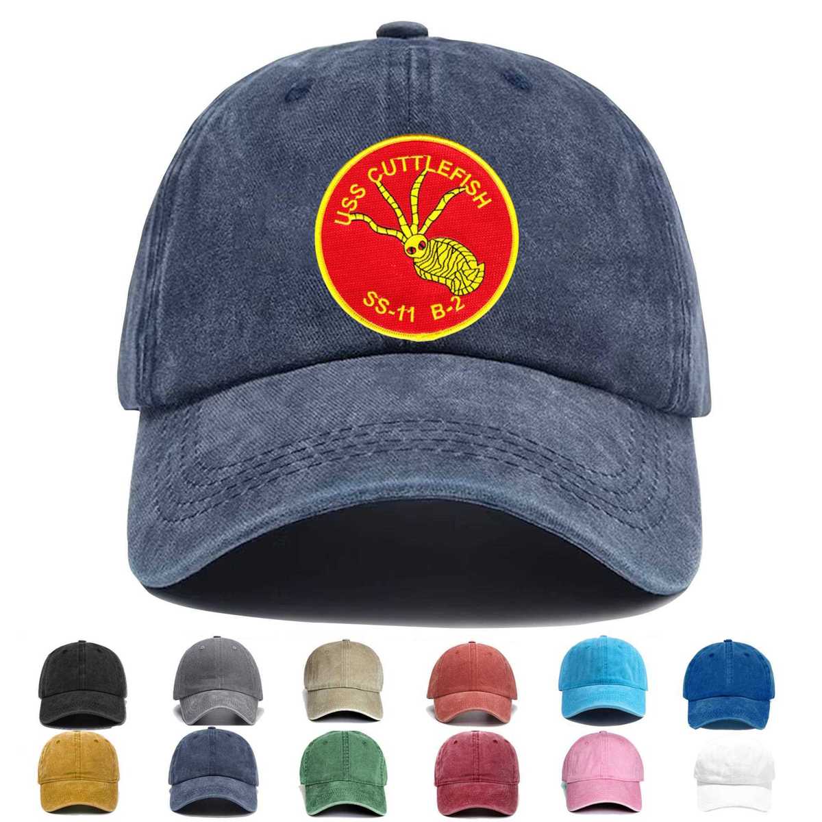 Ss 11 Uss Cuttlefish B 2 Class Diesel Class Submarine Version A Embroidered Hat - Custom Hat