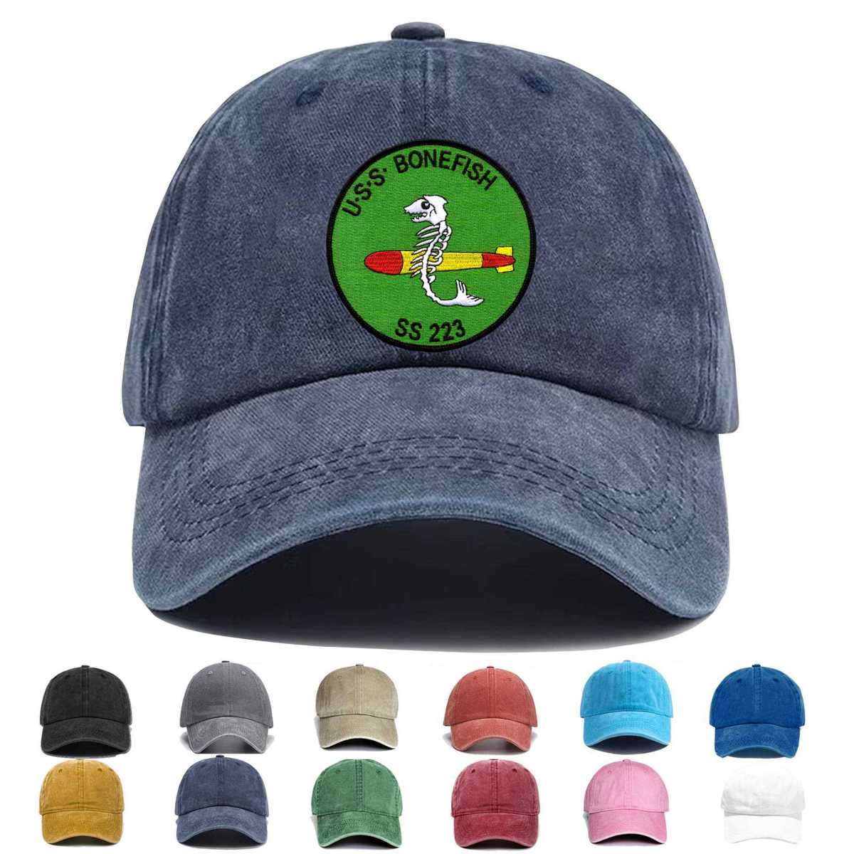 Ss 223 Uss Bonefish Version B Embroidered Hat - Custom Hat