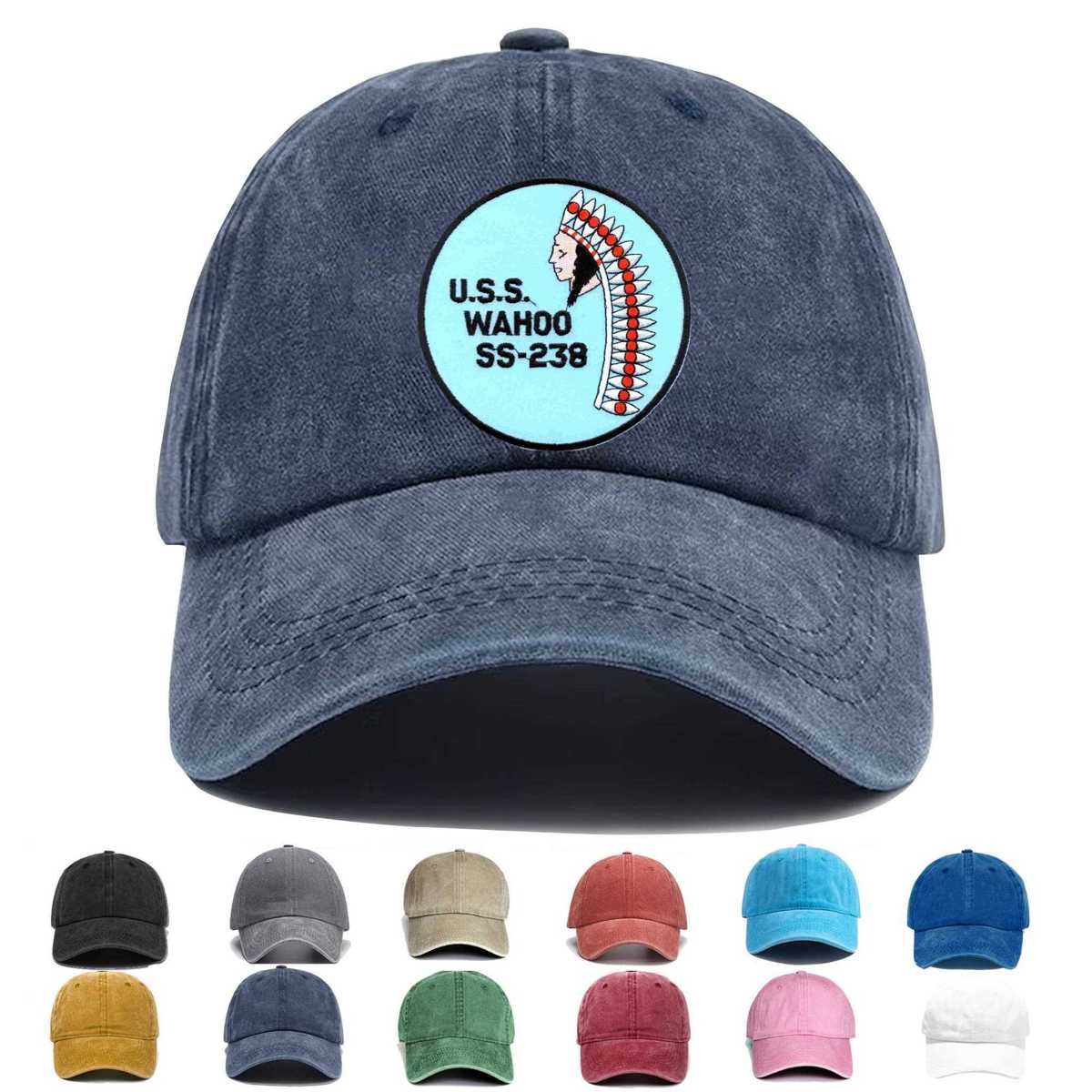 Ss 238 Uss Wahoo Embroidered Hat - Custom Hat