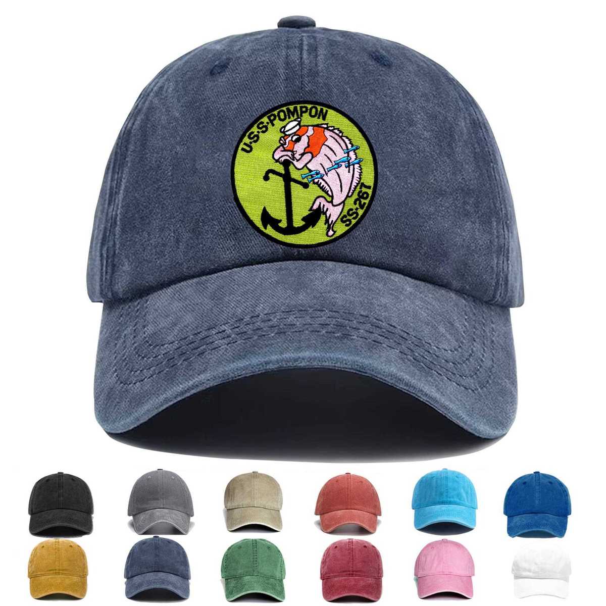 Ss 267 Uss Pompon Large Embroidered Hat - Custom Hat