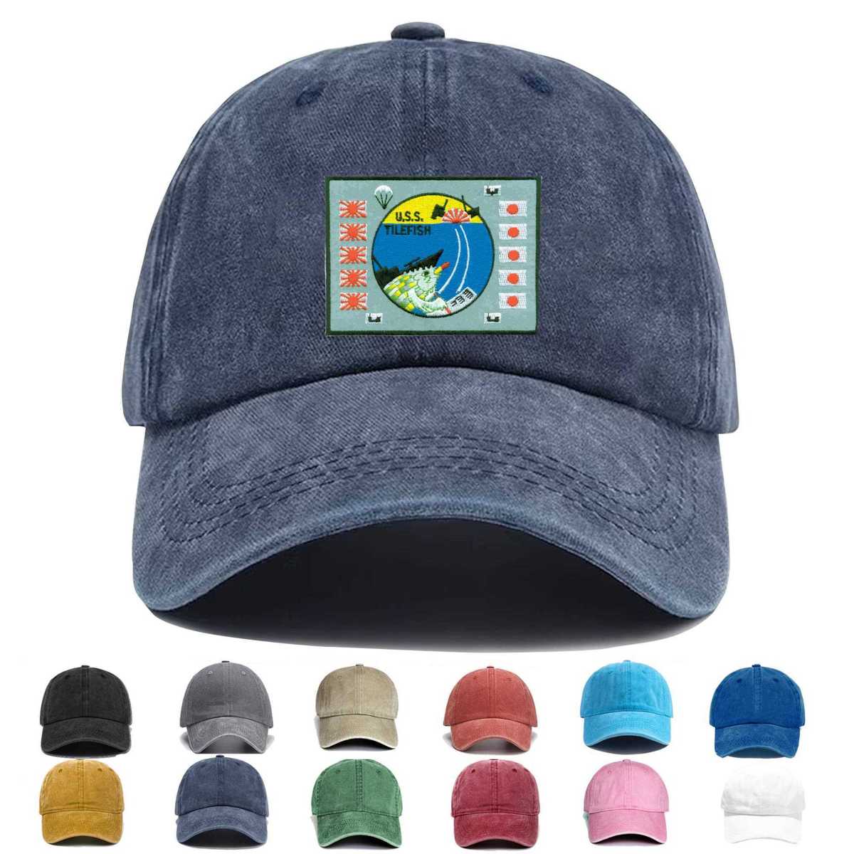 Ss 307 Uss Tilefish Battle Flag Embroidered Hat - Custom Hat