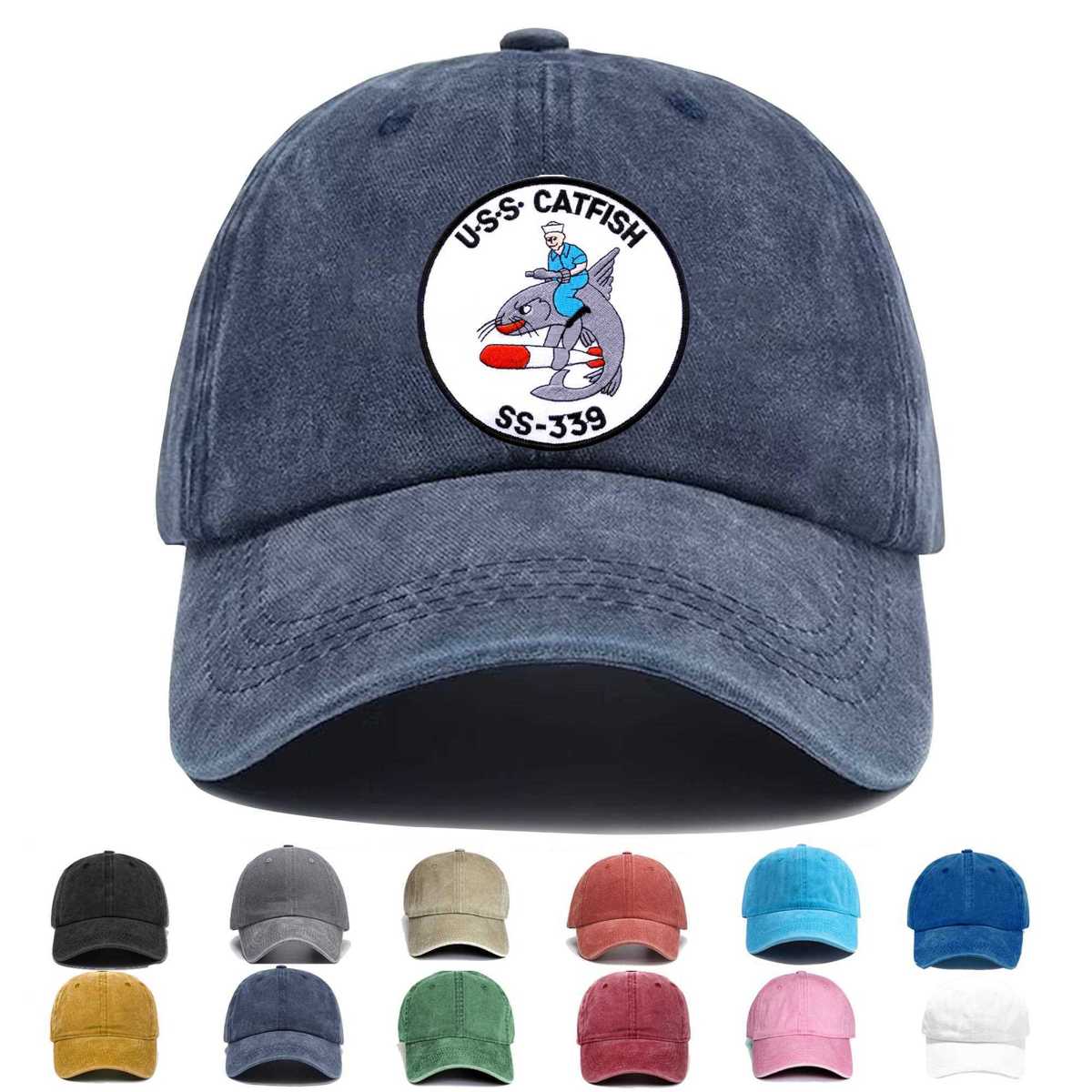Ss 339 Uss Catfish Version B Embroidered Hat - Custom Hat